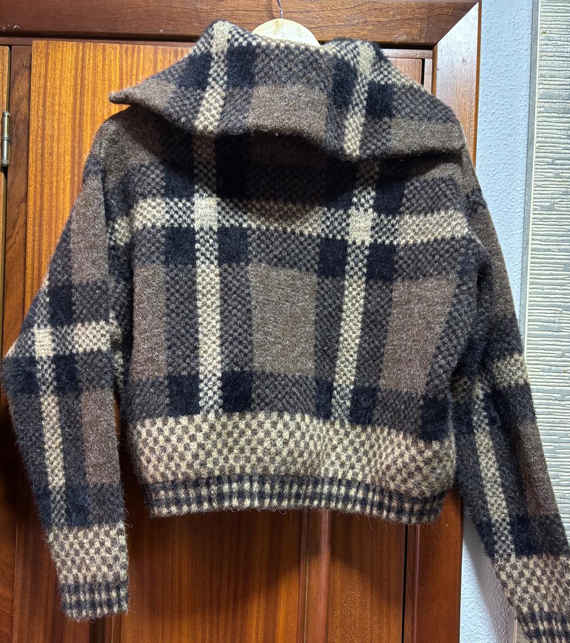 CHAQUETA DE CUADROS EN TONOS MARRONES ESTILO COZY CON CREMALLERA - Image 2