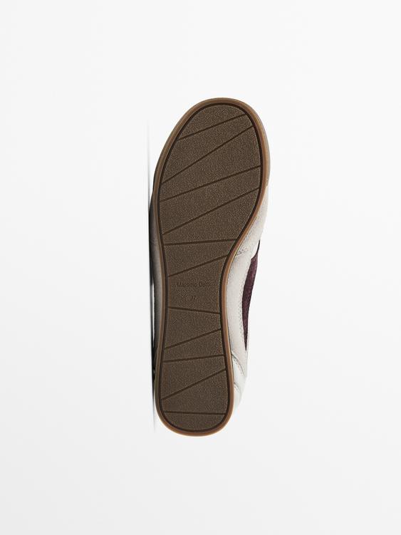 Contrast leather trainers