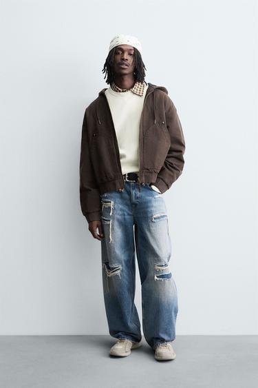 CHAQUETA ACOLCHADA CAPUCHA - Marrón de Zara