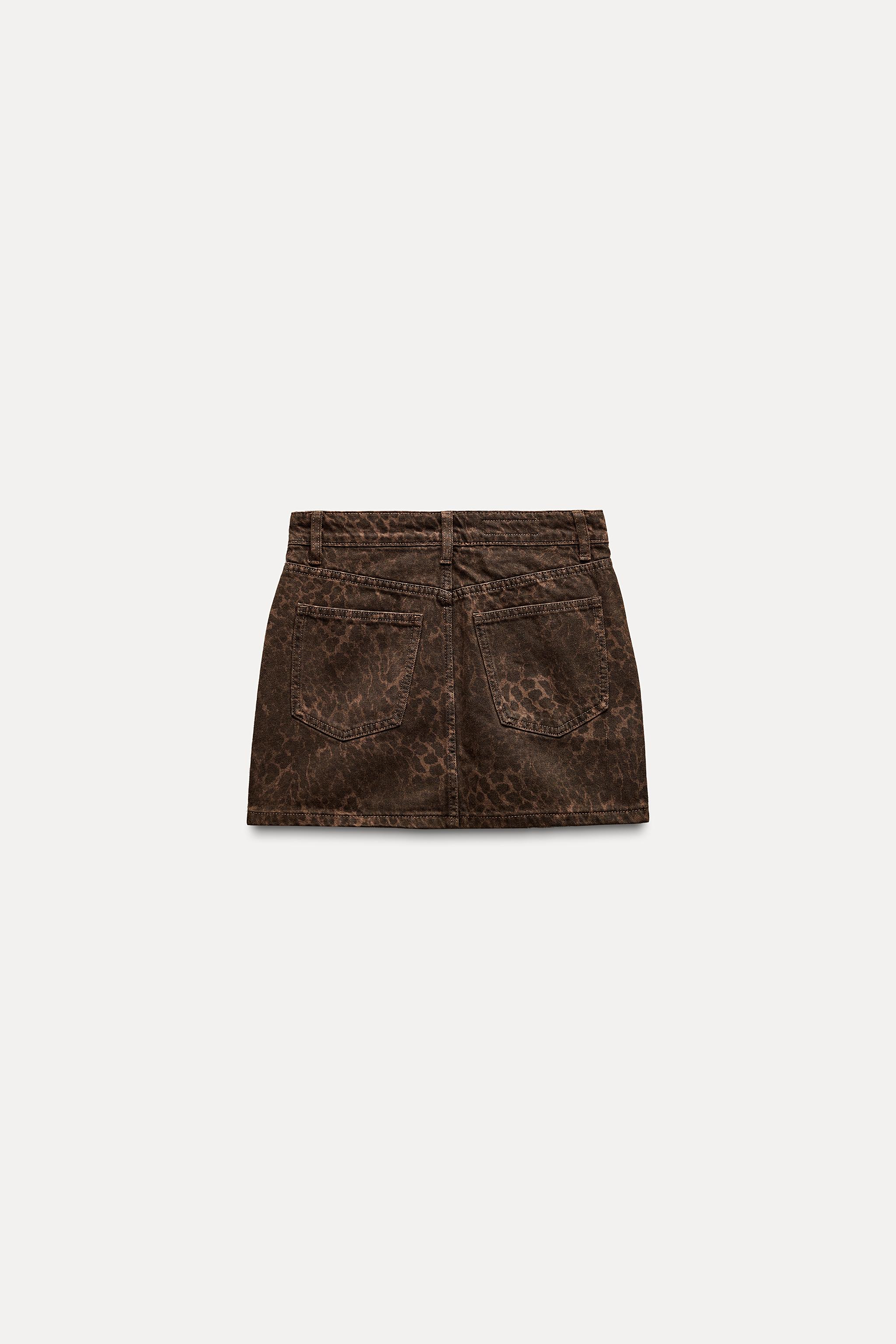 Animal print velvet mini skirt zara hotsell