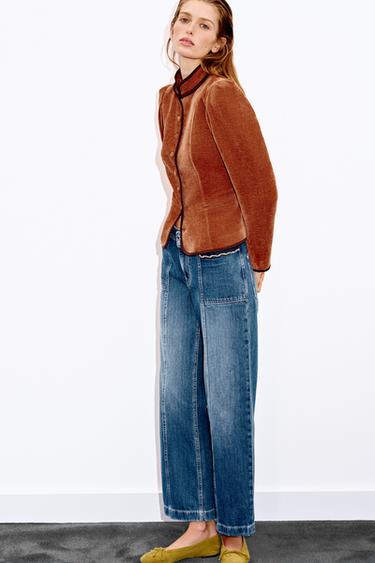 VESTE À LISERÉS EN CONTRASTE - Orange brûlé de Zara - Image 4