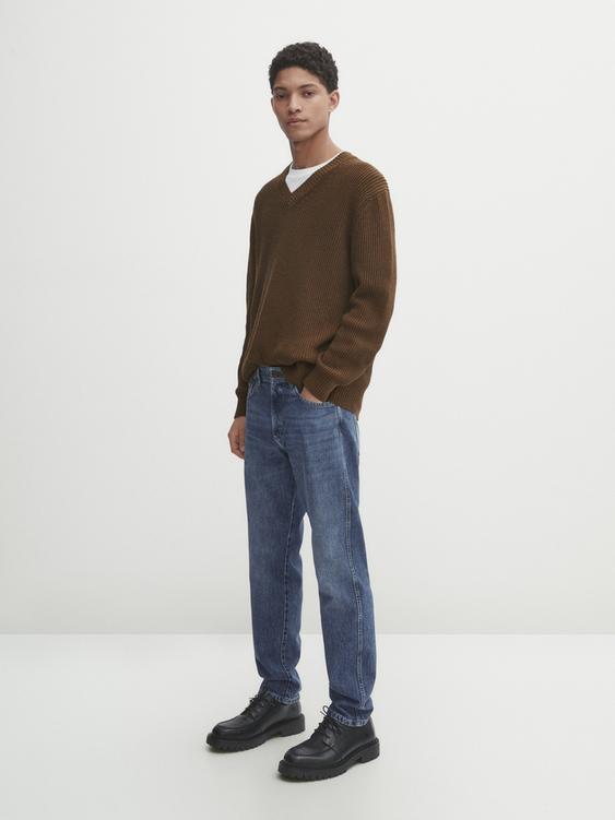 Relaxed fit dirty wash jeans - Indigo | ZARA United States