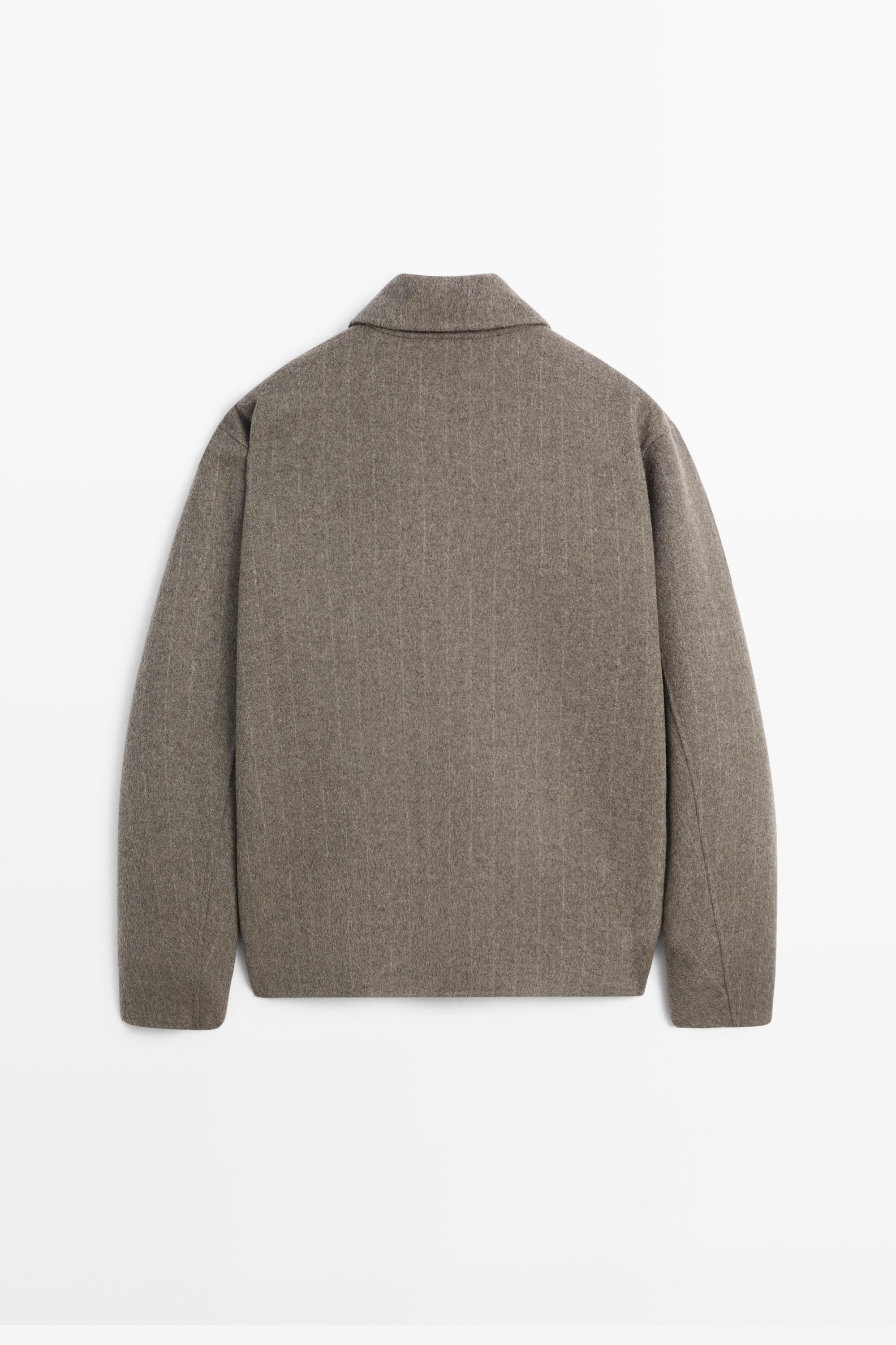 Blouson rayé en laine mélangée