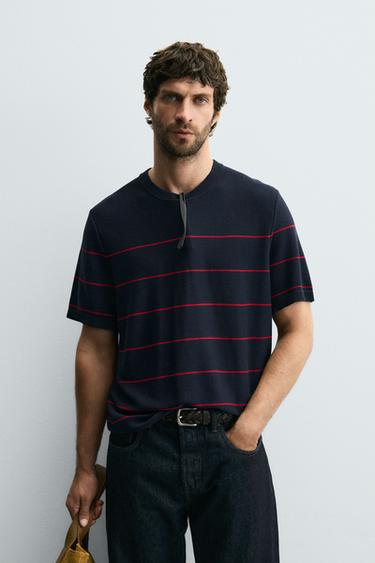 ÁO PHÔNG DỆT KIM JACQUARD KẺ SỌC - Kẻ Sọc Đỏ từ Zara