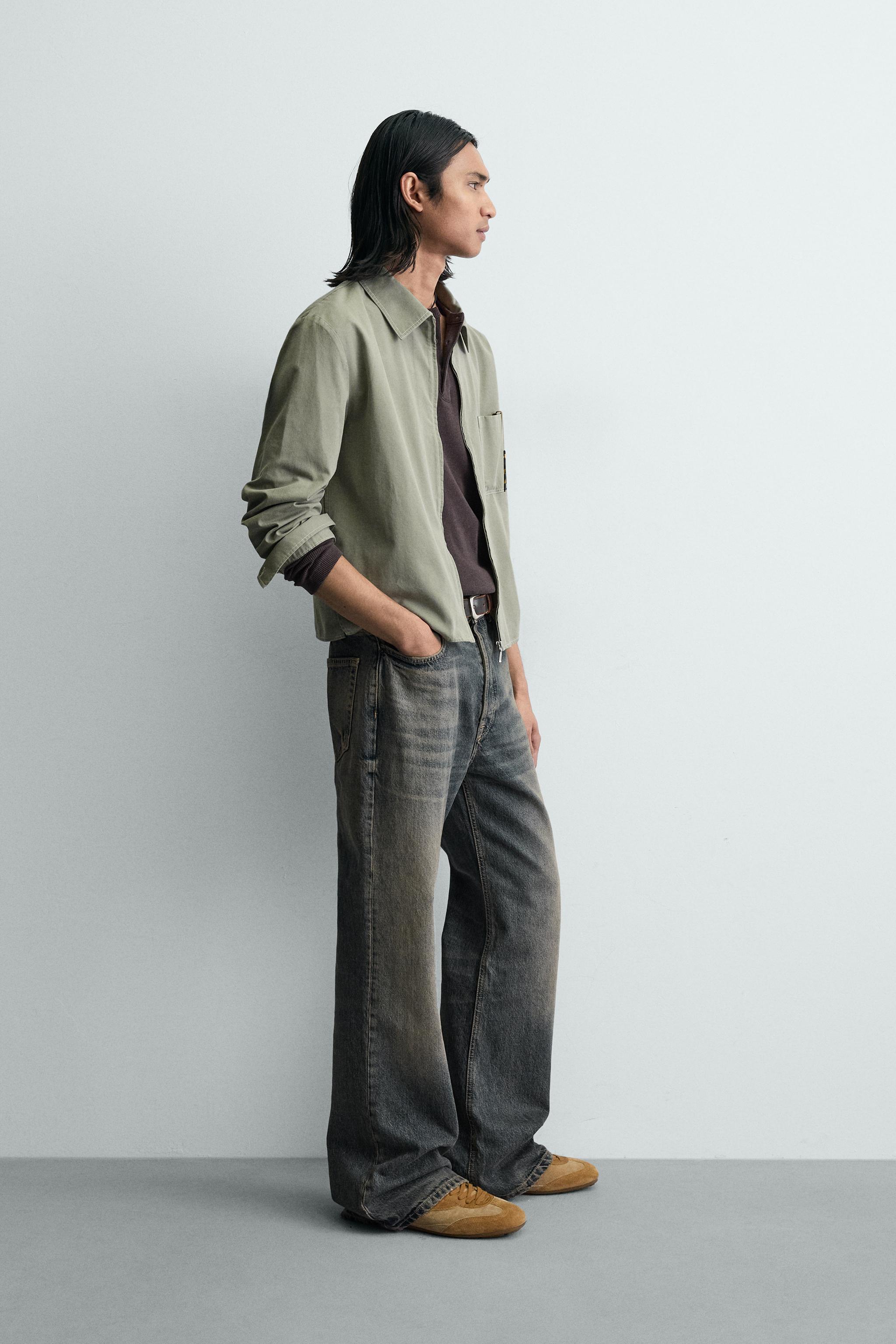 CROPPED FIT ZIP-UP OVERSHIRT