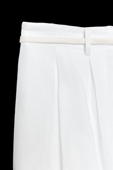 PANTALON AVEC LIN ZW COLLECTION - Blanc de Zara