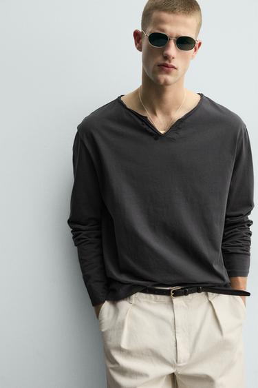 HAUT À COL TUNISIEN IRRÉGULIER - Gris / Bleu de Zara - Image 4