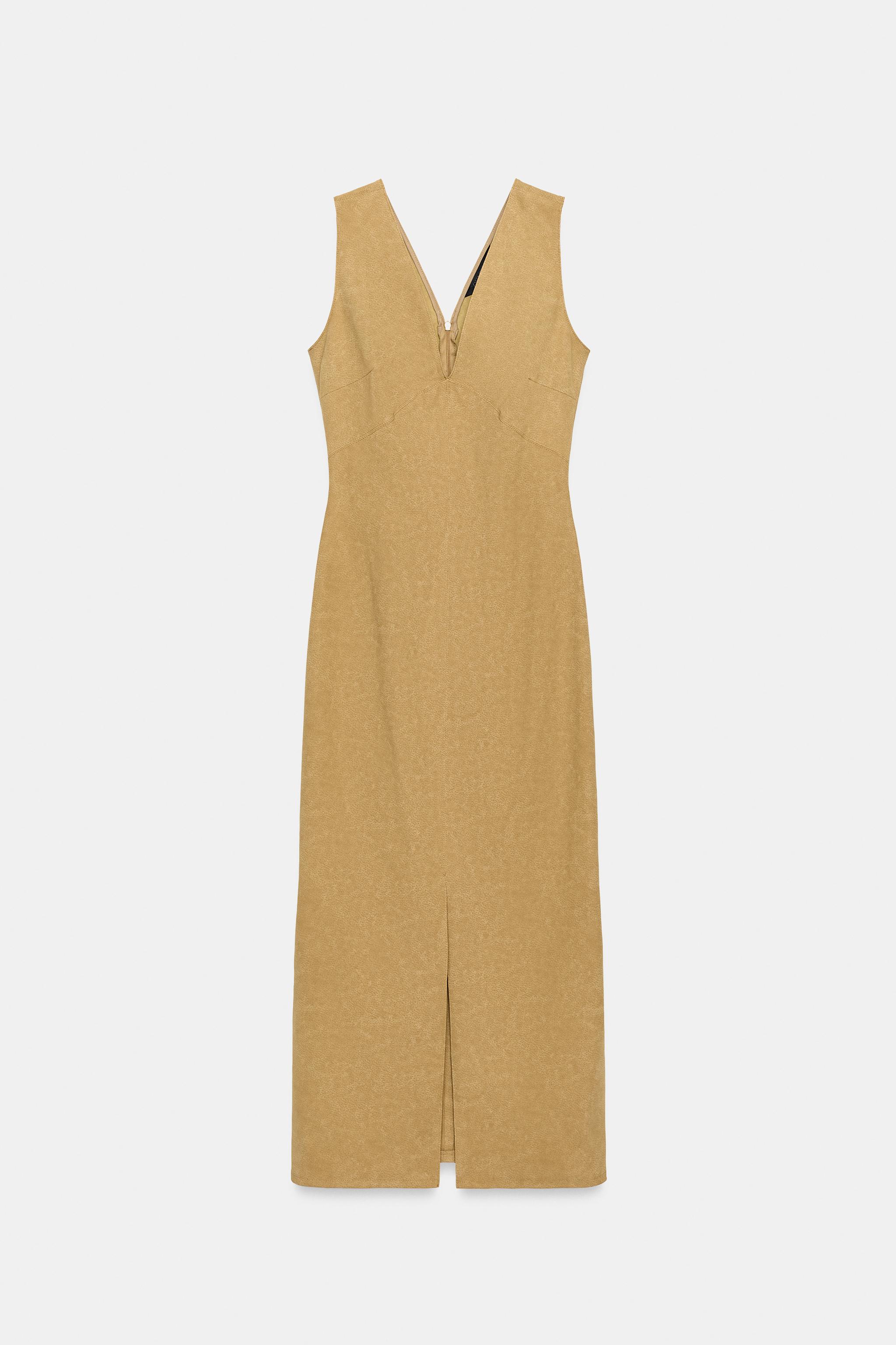 MIDI SUEDE EFFECT DRESS