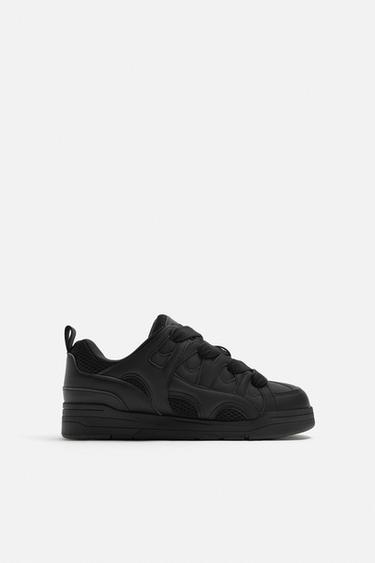 Zara MAXI LACED SNEAKERS - Black - Image 0