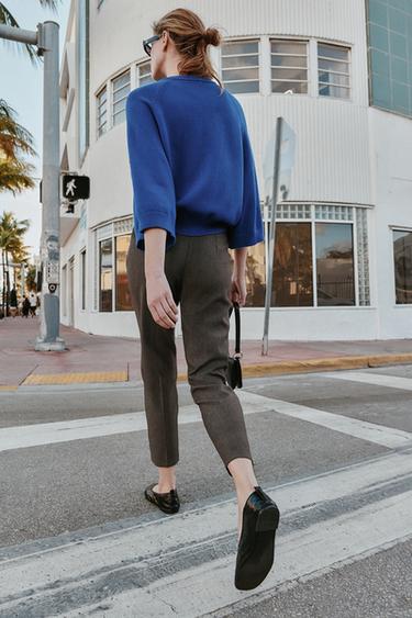 PANTALON TAILLE HAUTE - marron chiné de Zara - Image 2