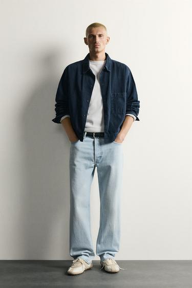 STRAIGHT ANKLE-FIT JEANS - Light blue by Zara