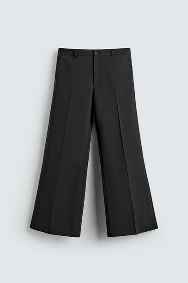 FLARE FIT TROUSERS - Black by Zara