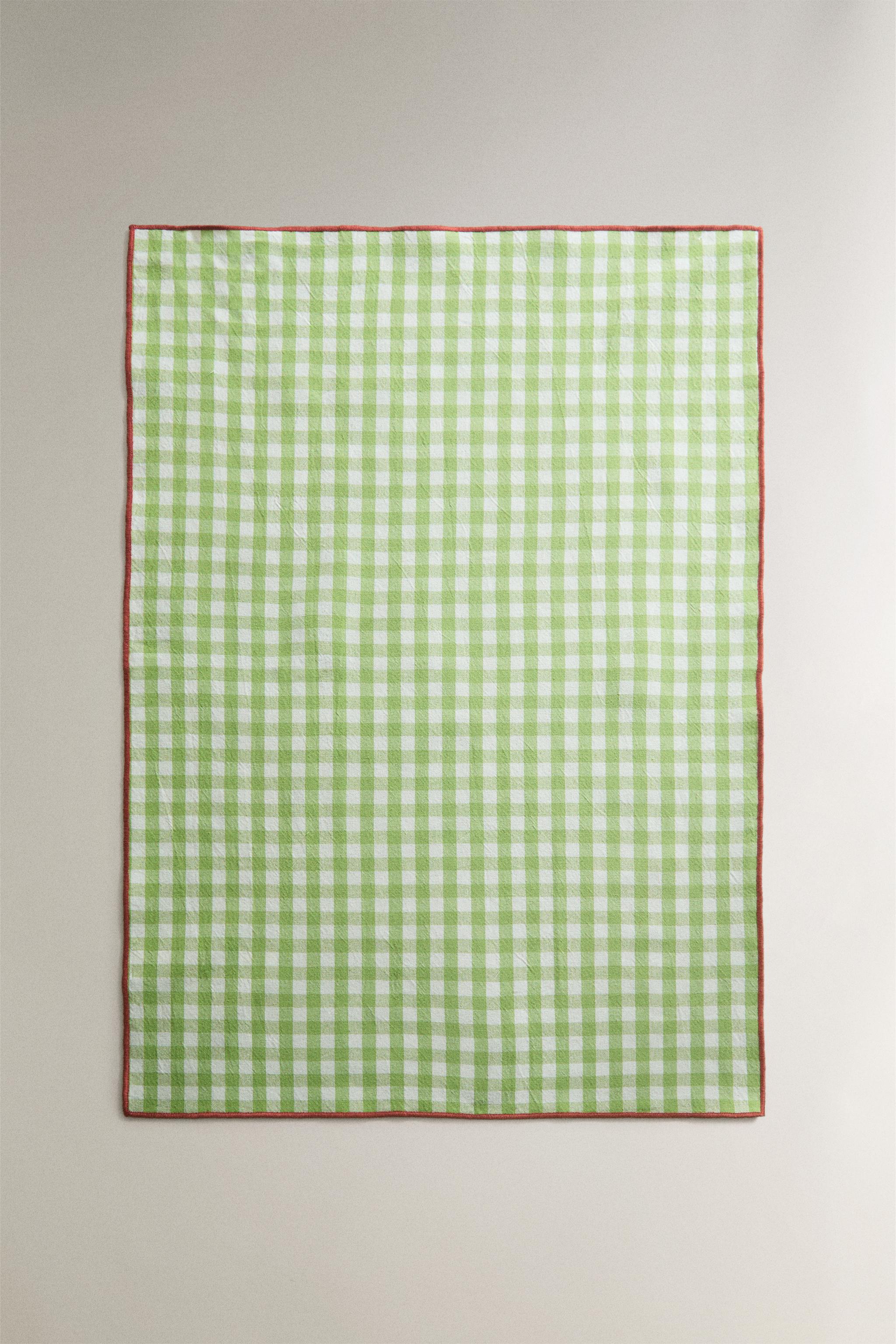 CHECK KITCHEN TOWEL PACK (PACK OF 2) — Green