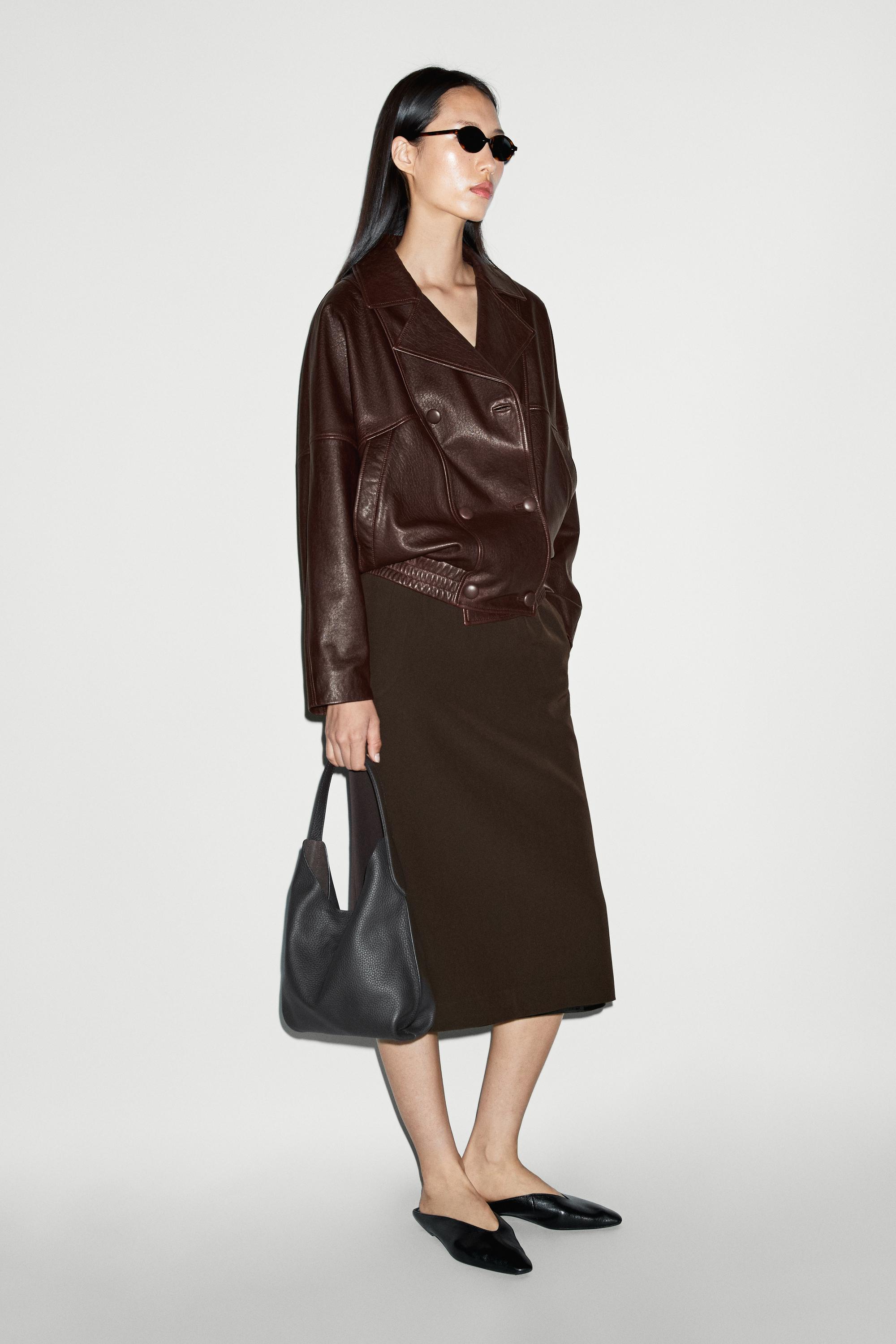 Nappa leather bomber jacket