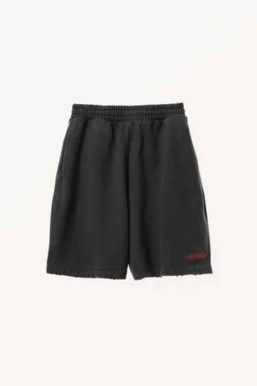 WILLY CHAVARRIA X ZARA EMBROIDERED JOGGER BERMUDA SHORTS - Black by Zara