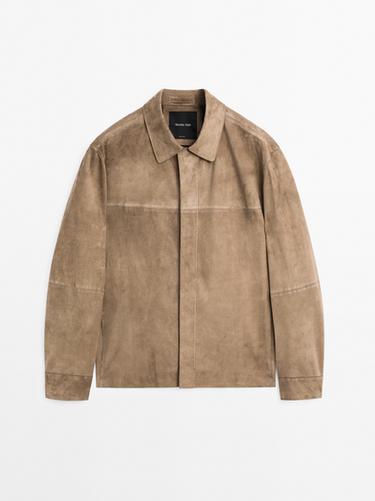 Zara Suede leather overshirt - Mink