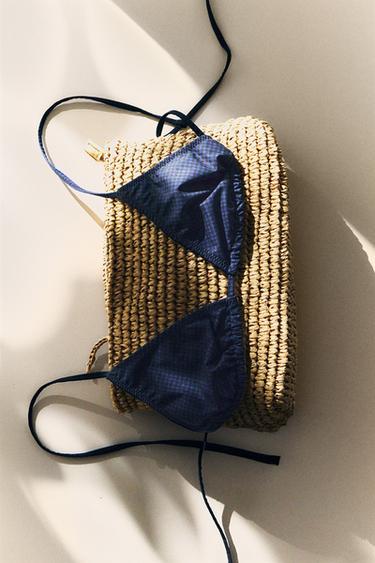 HAUT DE BIKINI DE PLAGE TRIANGLE VICHY - Bleu de Zara - Image 4