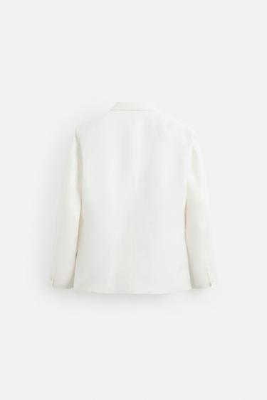 BLAZER DE COSTUME 100 % LIN - Blanc de Zara - Image 7