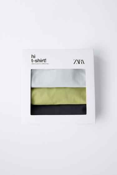 3-PACK OF PLAIN T-SHIRTS - pistachio green by Zara - Image 4