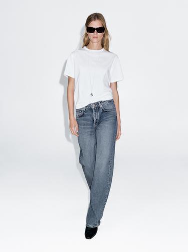 Jeans wide leg tiro medio - Azul agua de Zara