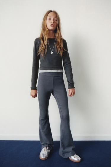 BASIC CROPPED T-SHIRT - Blauw / Grijs van Zara