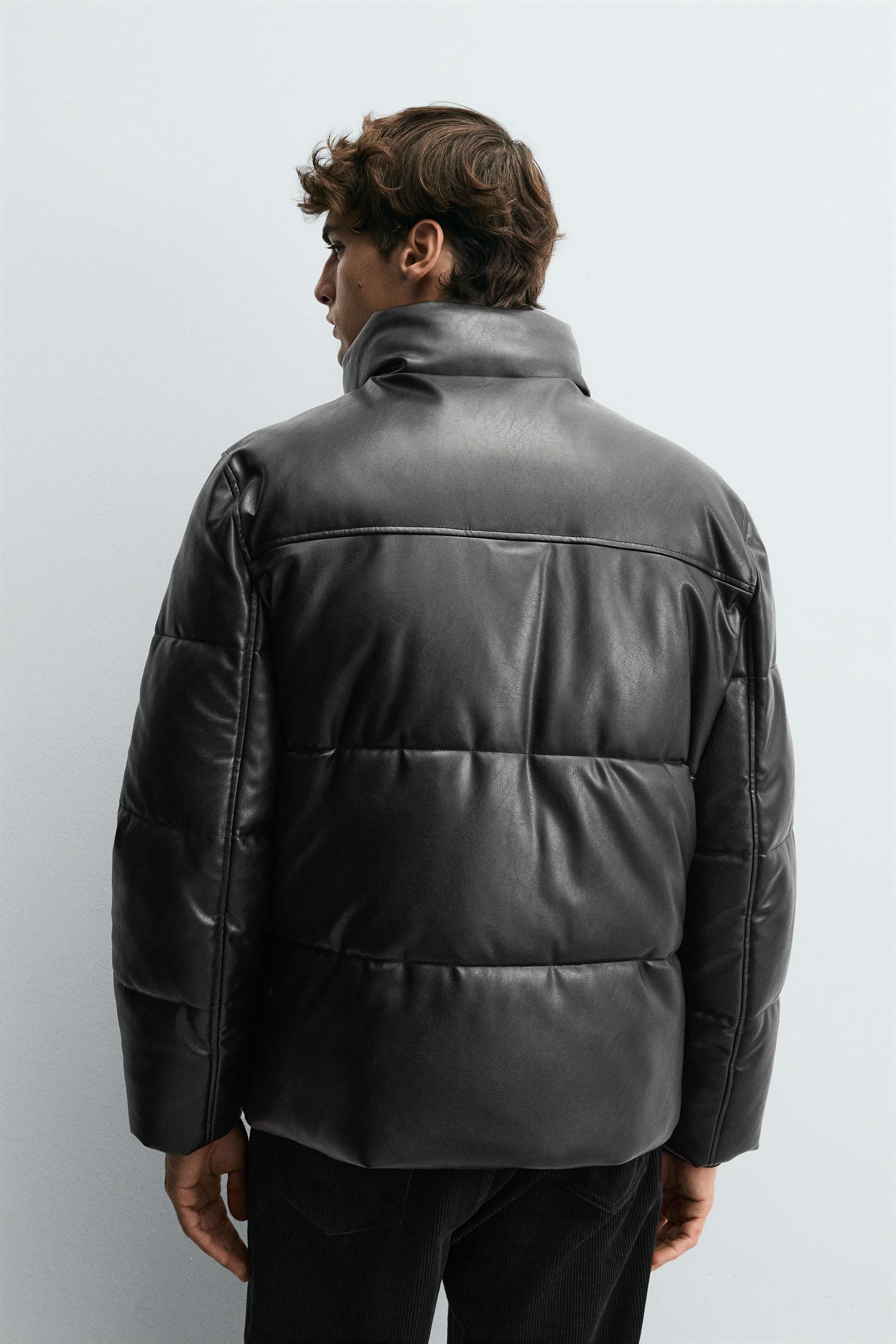 ZARA 黒 フェイクレザーパフジャケット フェイクレザー パフジャケット - ブラック | ZARA Japan / 日本