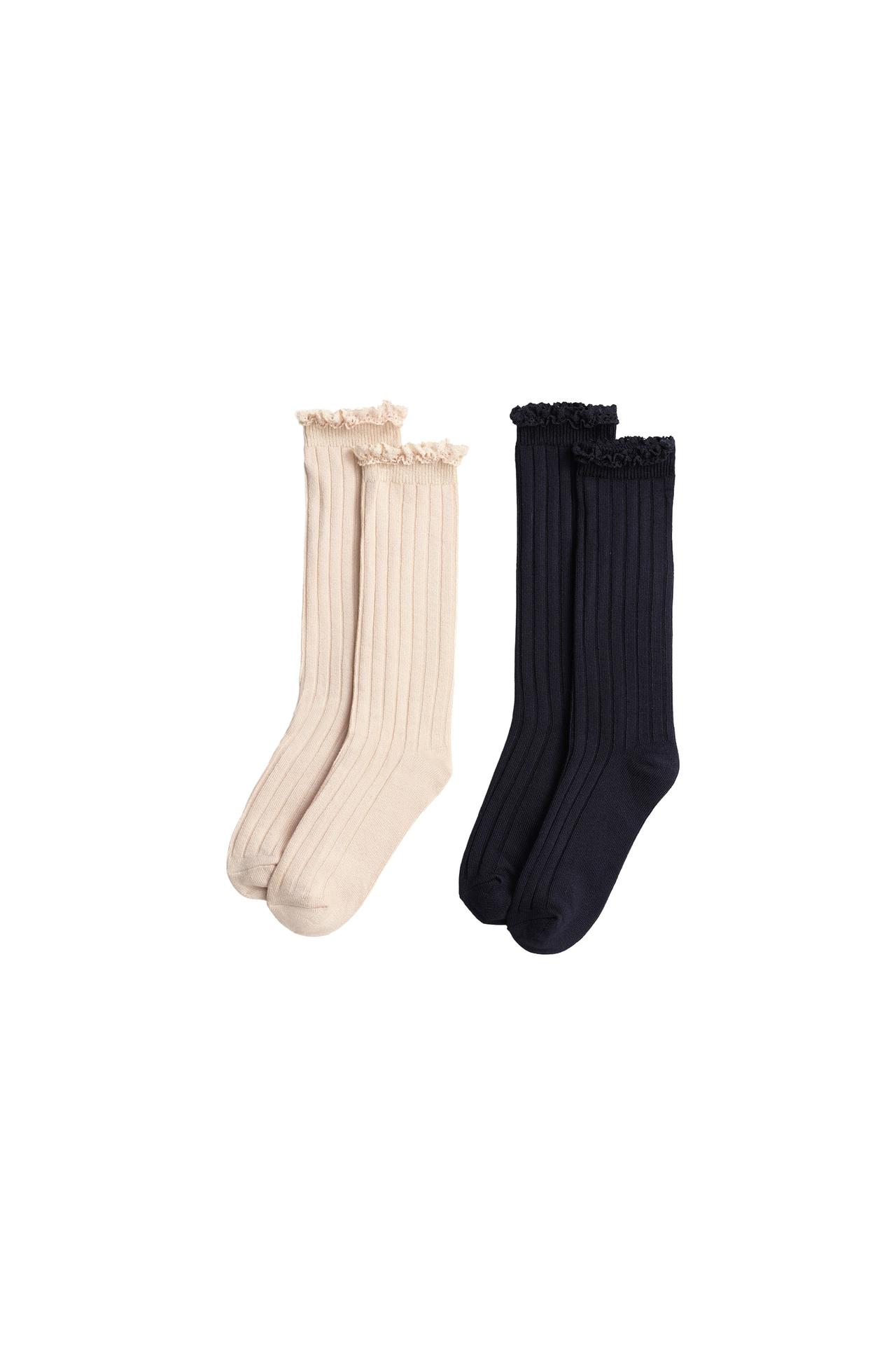 2-Pack of Lace Trim Mid-Calf Socks, Limited Edition