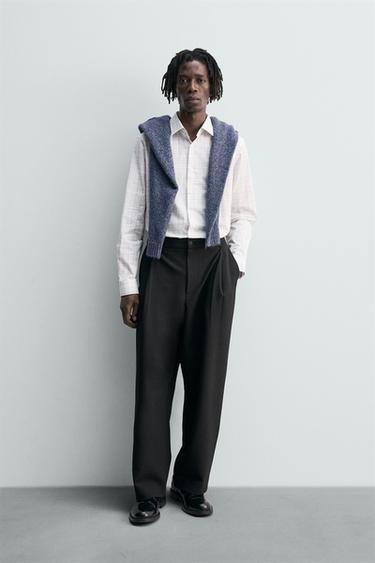 CAMISA ESTRUCTURA CUADROS - Blanco roto de Zara - Imagen 0