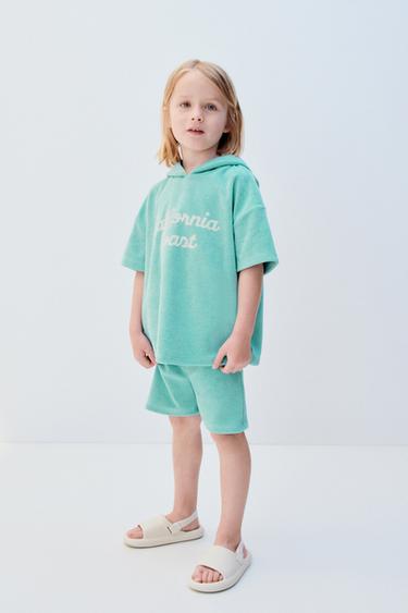 CONJUNTO JOGGING TOALLA CAMISETA Y BERMUDA - Verde agua de Zara
