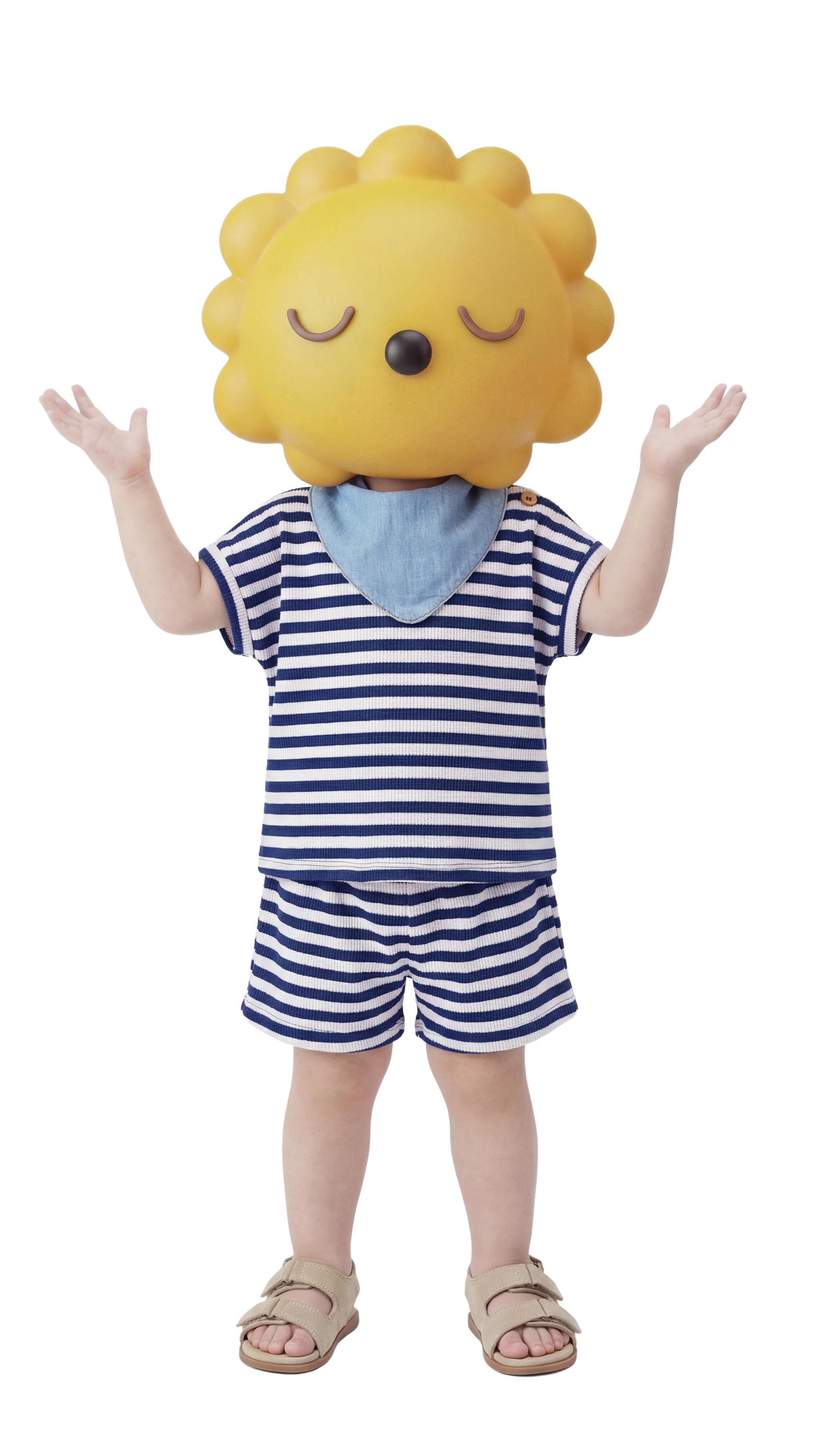 STRIPED WAFFLE KNIT SHIRT AND BERMUDA SET