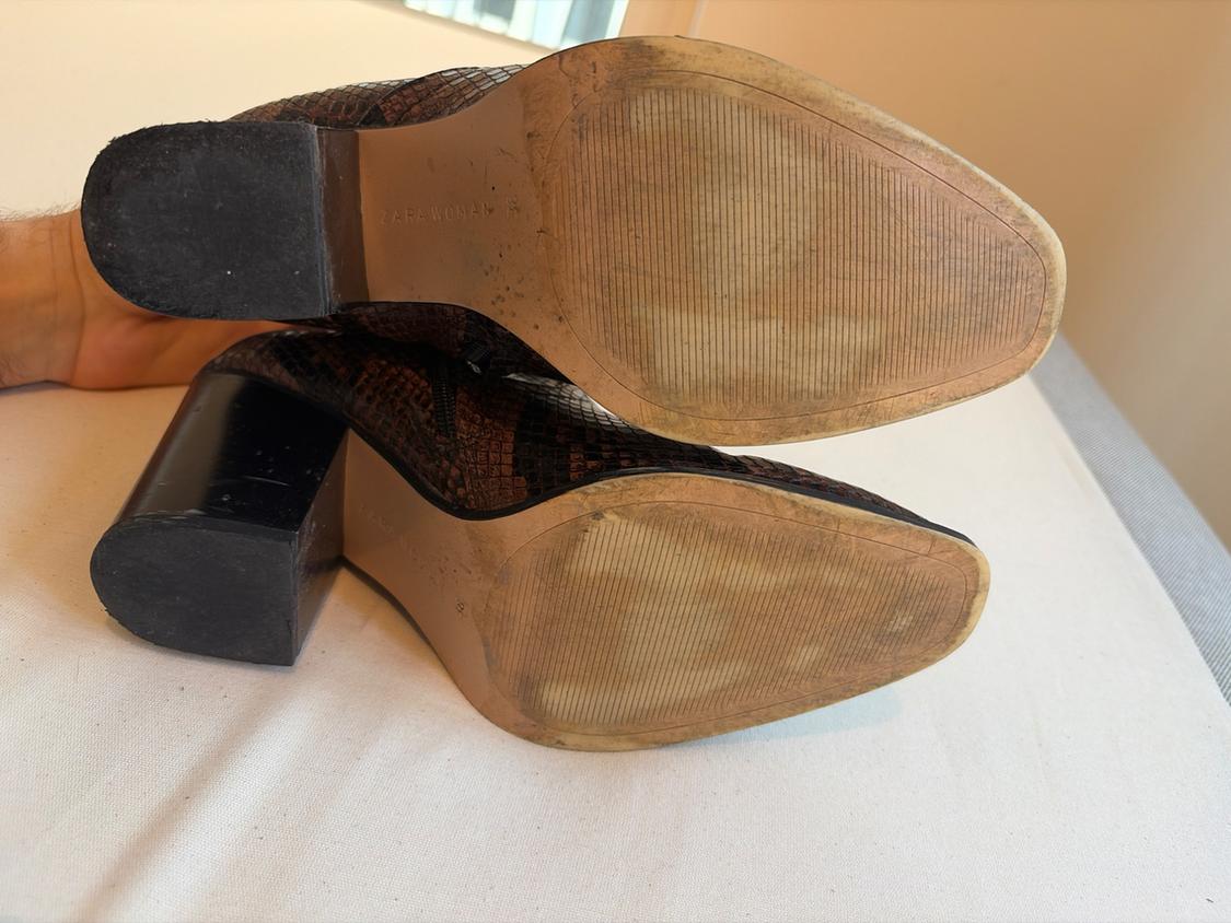 ZARA WOMAN SHOES, ANIMAL PRINT WITH BLACK HEEL. - Image 5