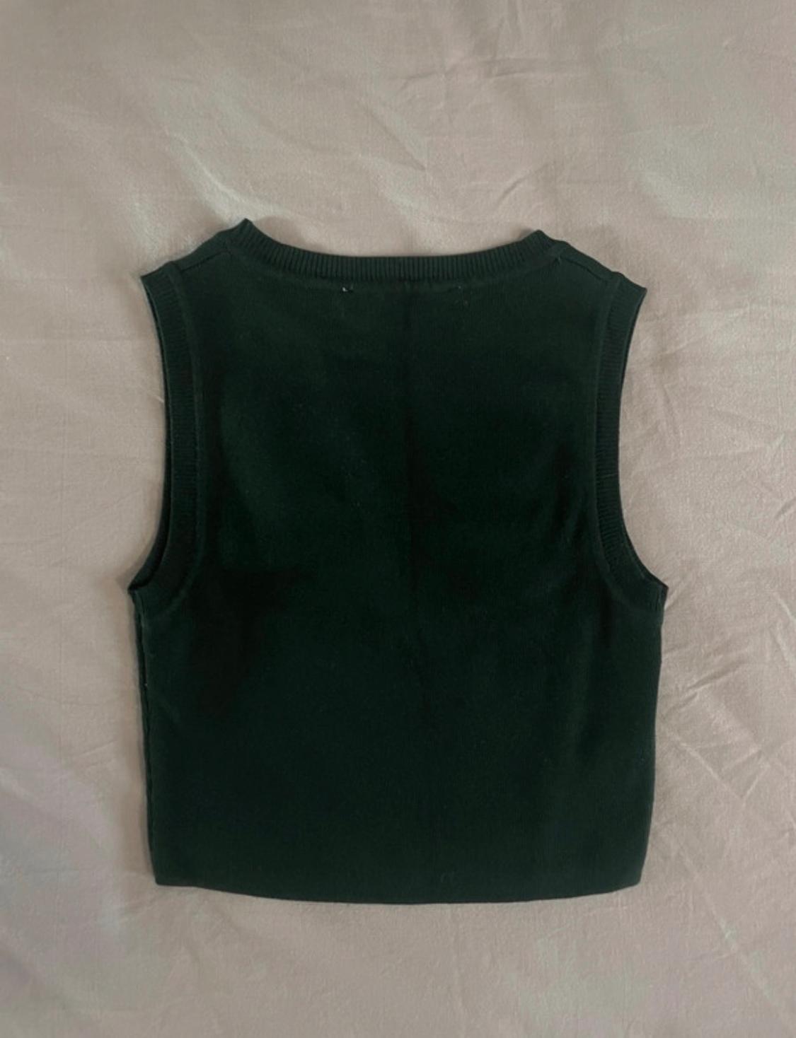CROP TOP DE TIRANTES VERDE OSCURO - Image 3