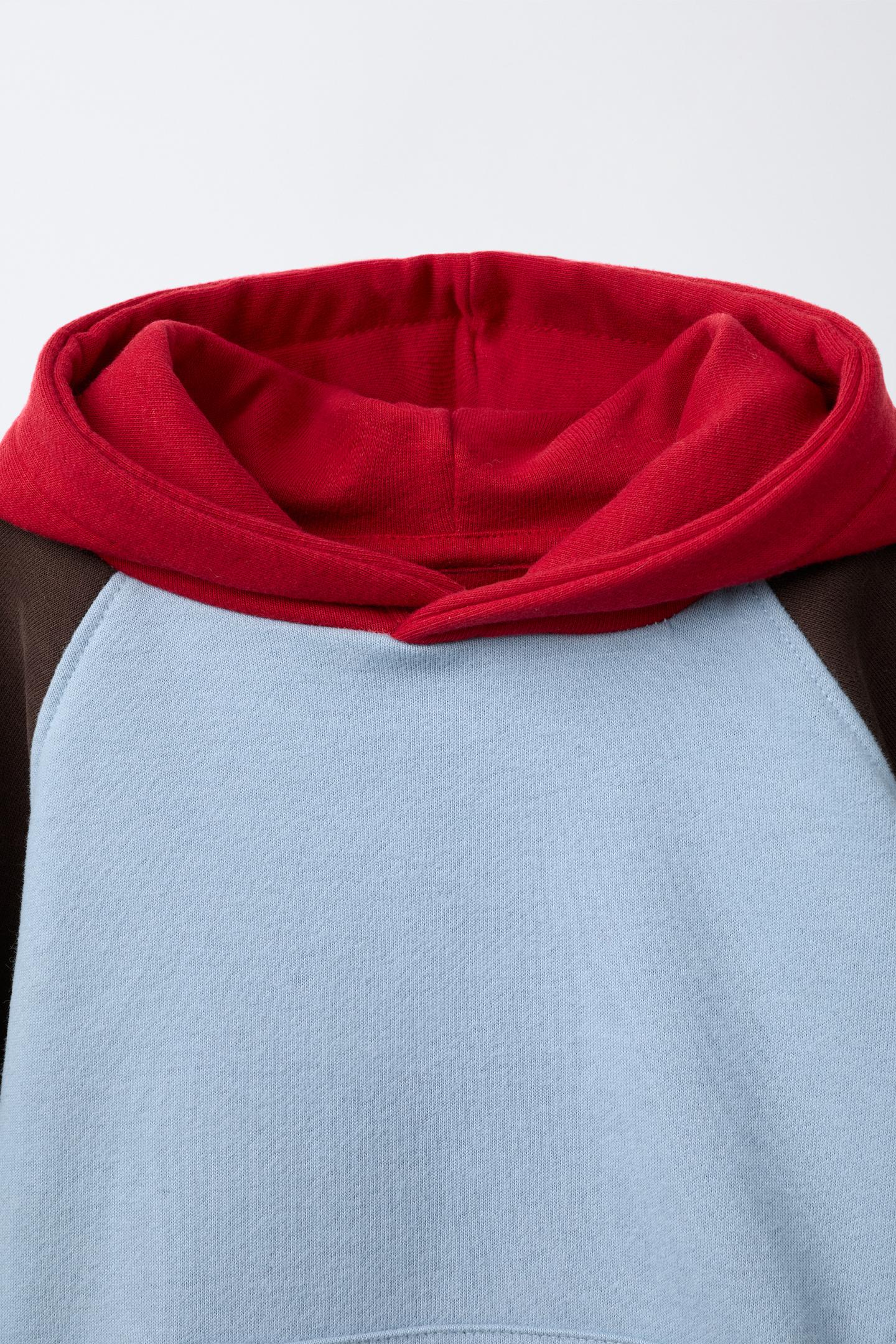 Детское худи Zara Colorblock, цвет: Светлый синий — фото 4