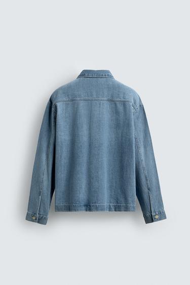 CHEMISE EN JEAN COUPE BOXY - Bleu moyen de Zara - Image 7