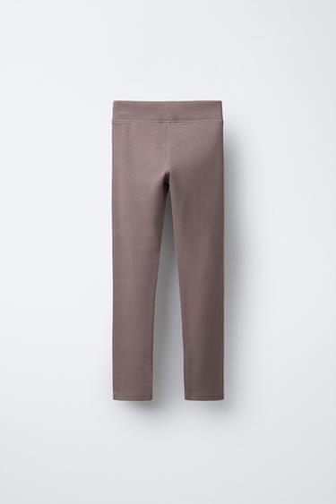 RIBBED LEGGINGS WITH LABEL - Pink by Zara - Image 1