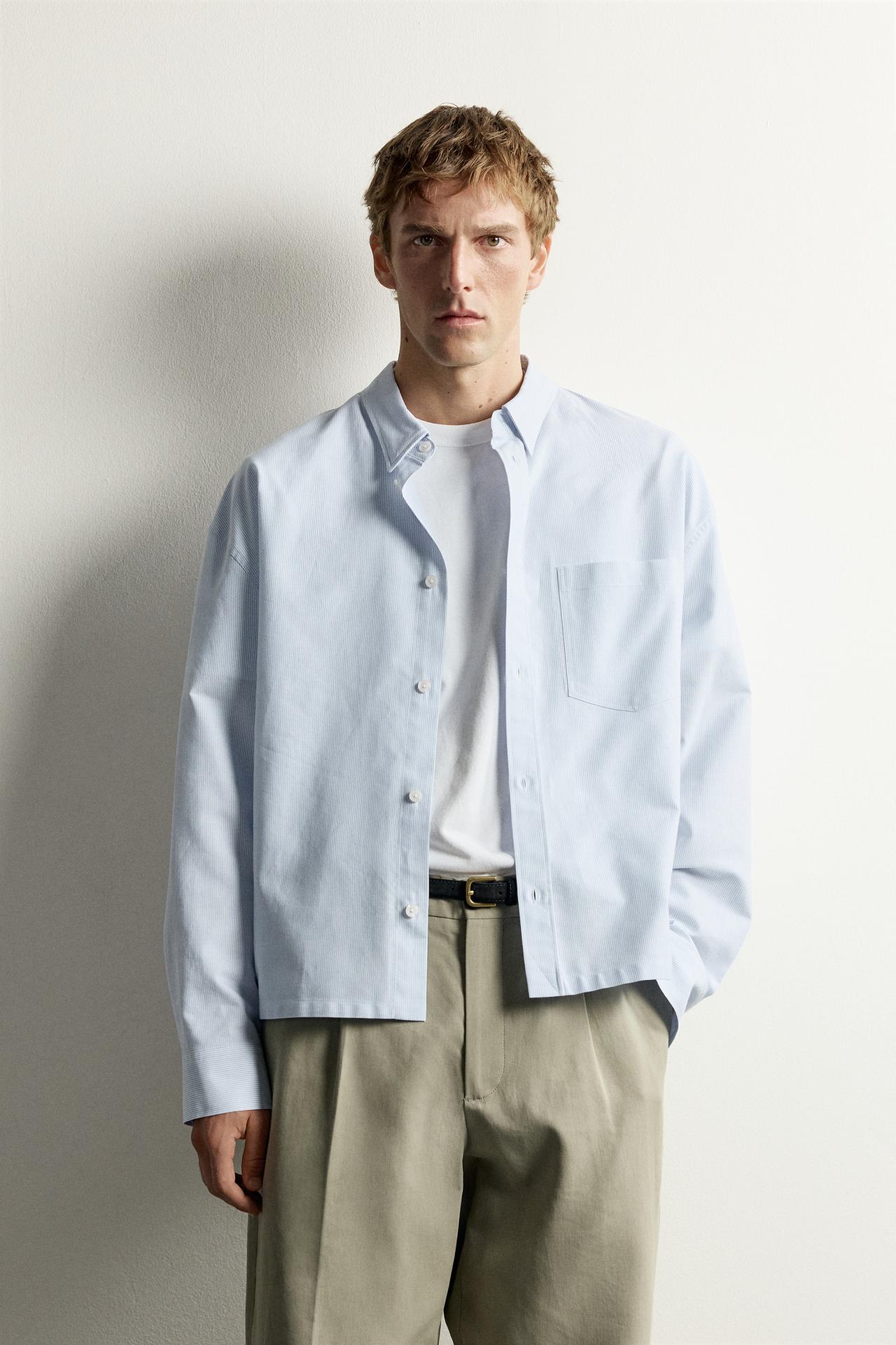 BOXY FIT SHIRT — Sky blue