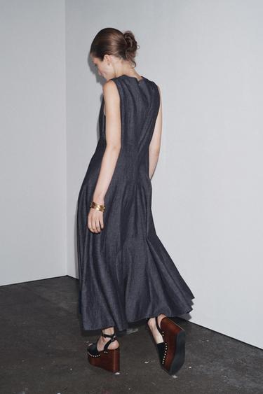 ZW COLLECTION DENIM MIDI DRESS - Dark indigo by Zara - Image 2