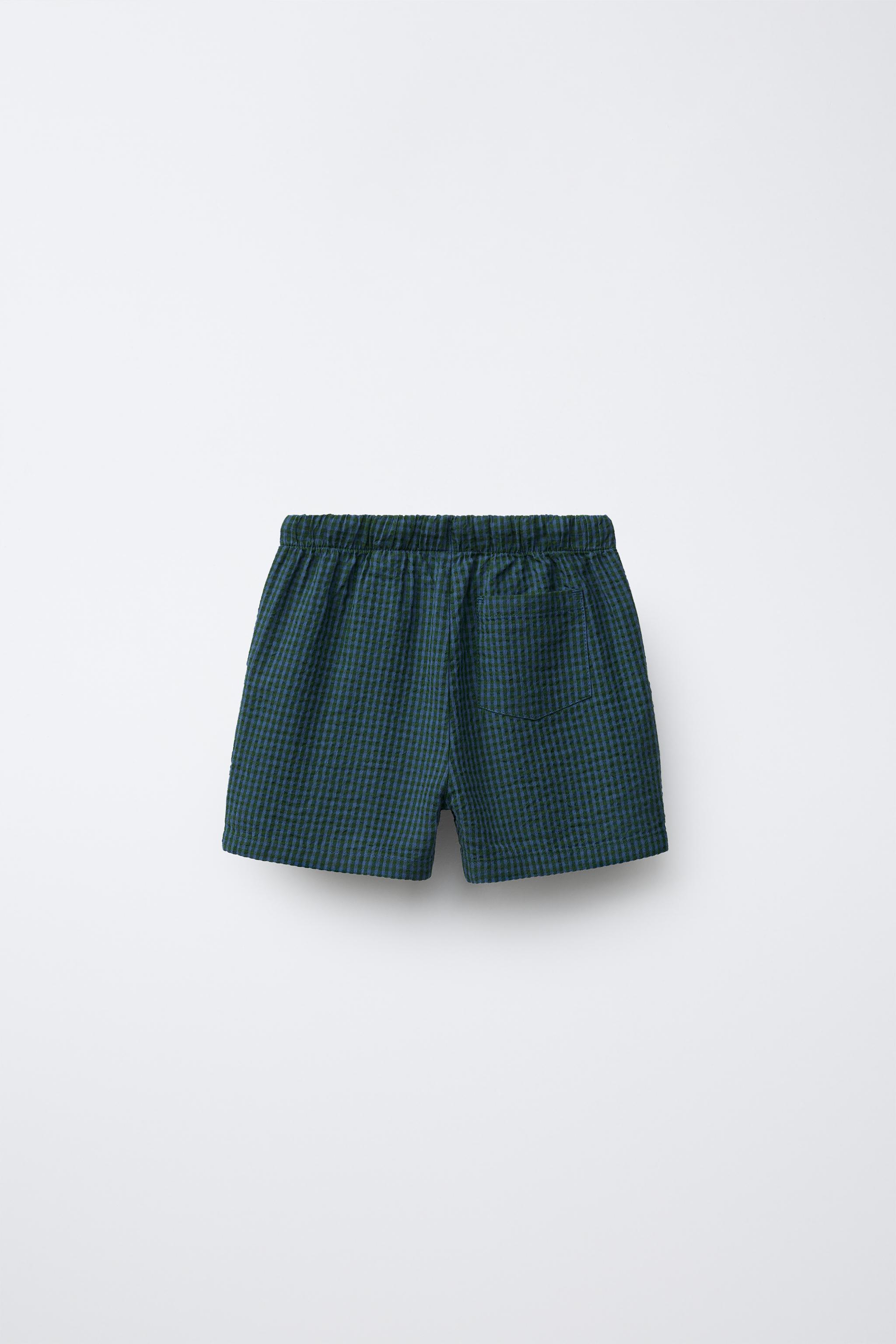 SEERSUCKER SHORTS - Blue green | ZARA United States