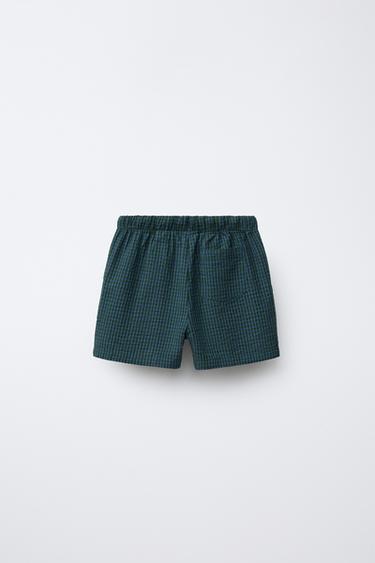 BERMUDA EN SEERSUCKER - Vert bleu de Zara - Image 1