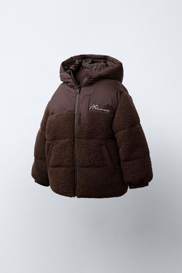 MANTEAU EFFET MOUTON BIMATIÈRE - Chocolat de Zara - Image 1