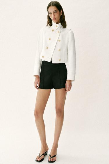HIGH-WAIST BERMUDA SHORTS - Black by Zara