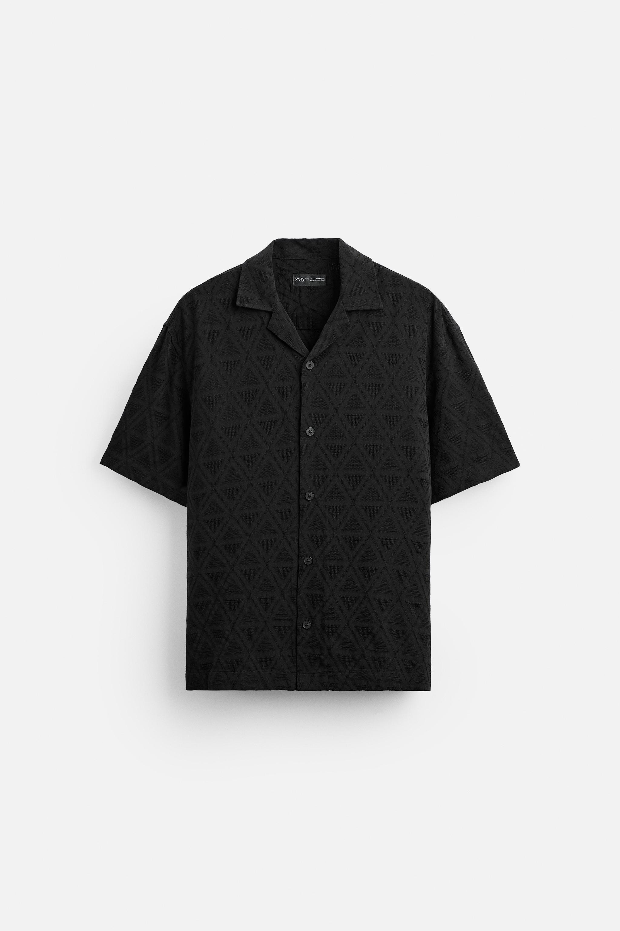 GEOMETRIC JACQUARD SHIRT - Black | ZARA New Zealand GEOMETRIC JACQUARD SHIRT - Black | ZARA New Zealand