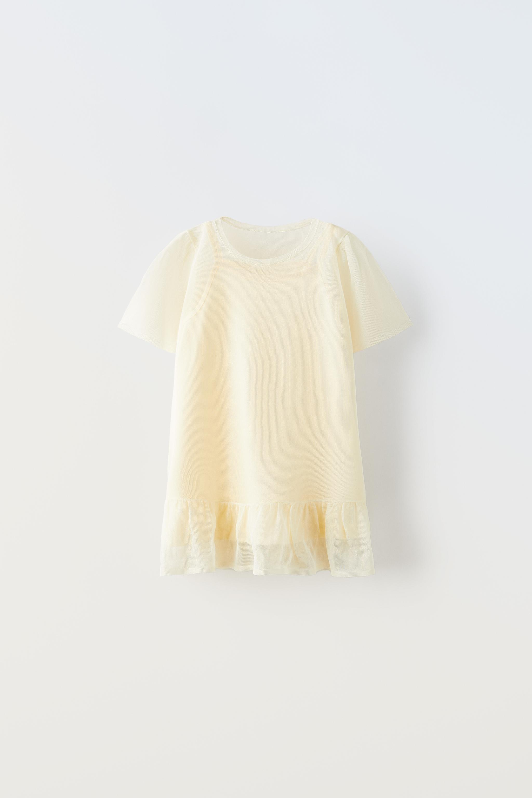 Zara yellow hotsell and white dress