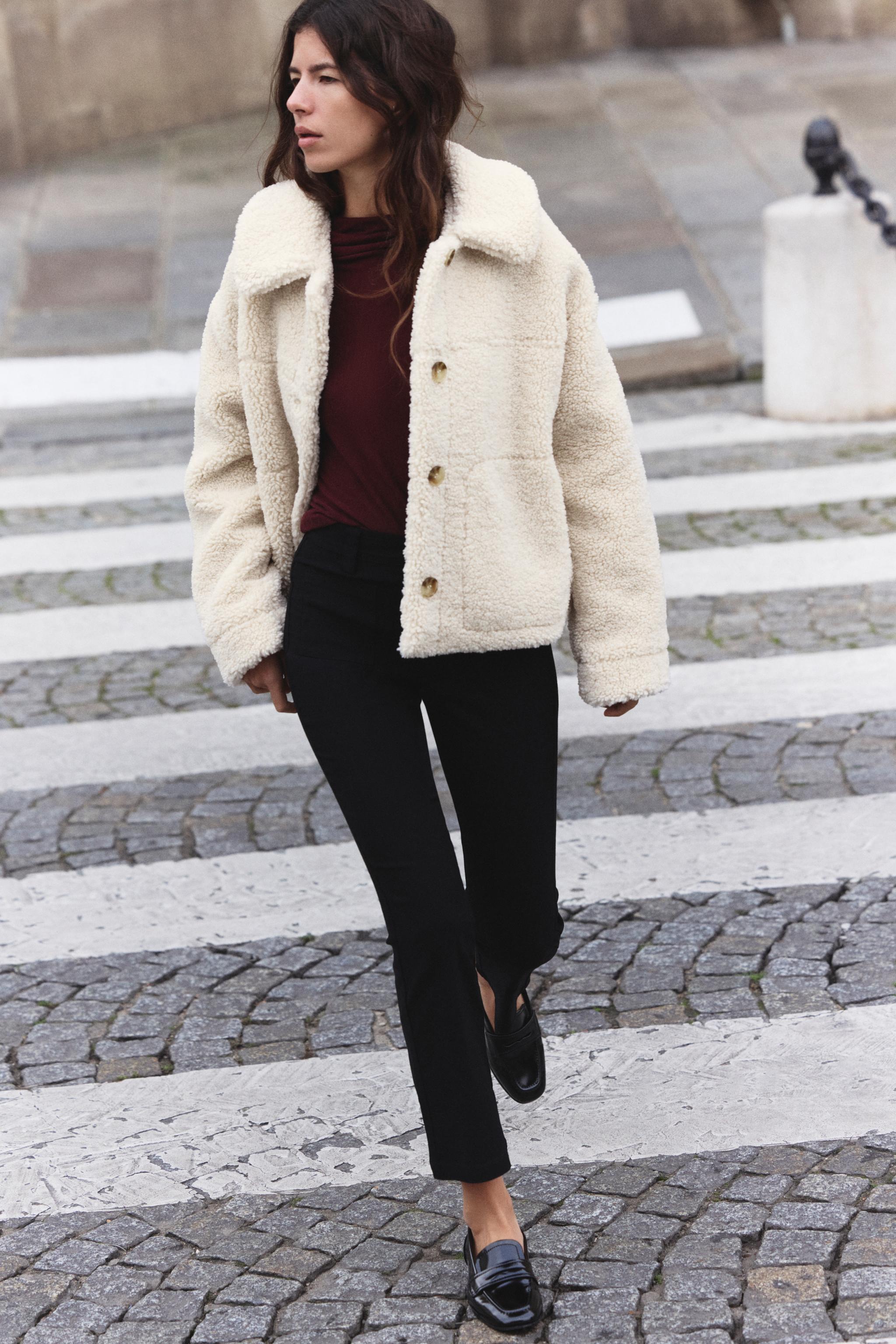 Shearling jacket zara online