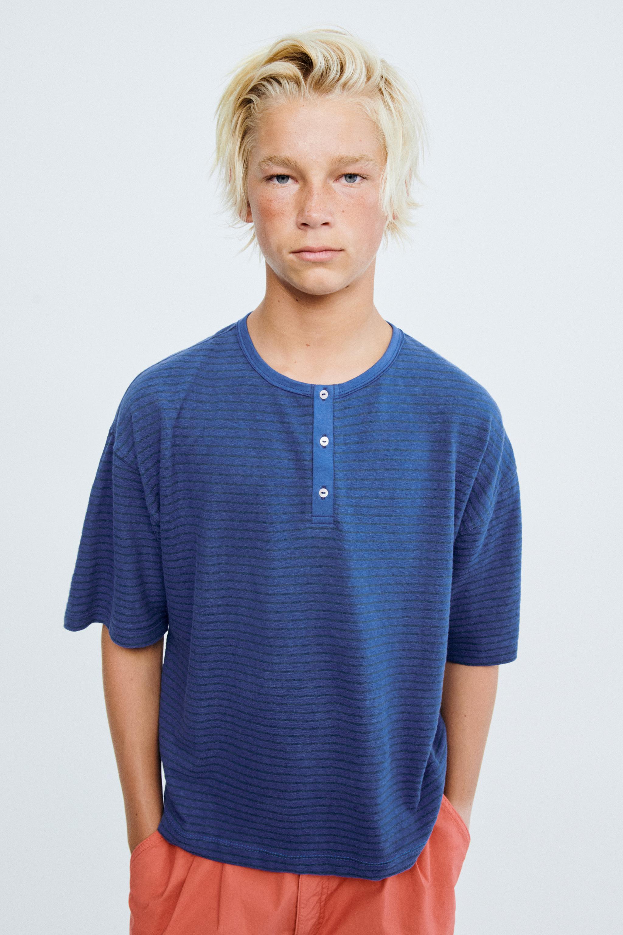STORIESZ - STRIPED COTTON AND LINEN T-SHIRT — striped