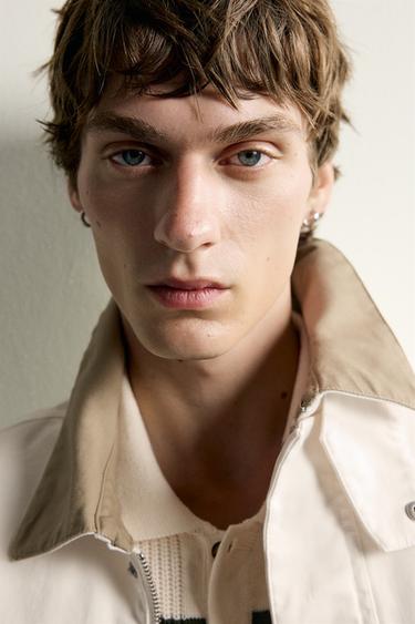 RELAXED FIT CONTRAST COLLAR PARKA - Oyster-white by Zara