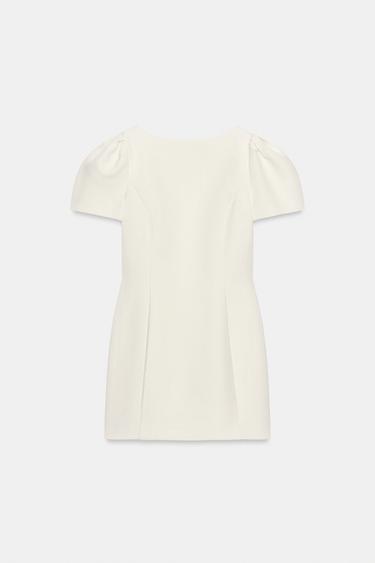 SHORT DRESS WITH PLEATS AND POCKETS - Oyster-white by Zara - Image 6