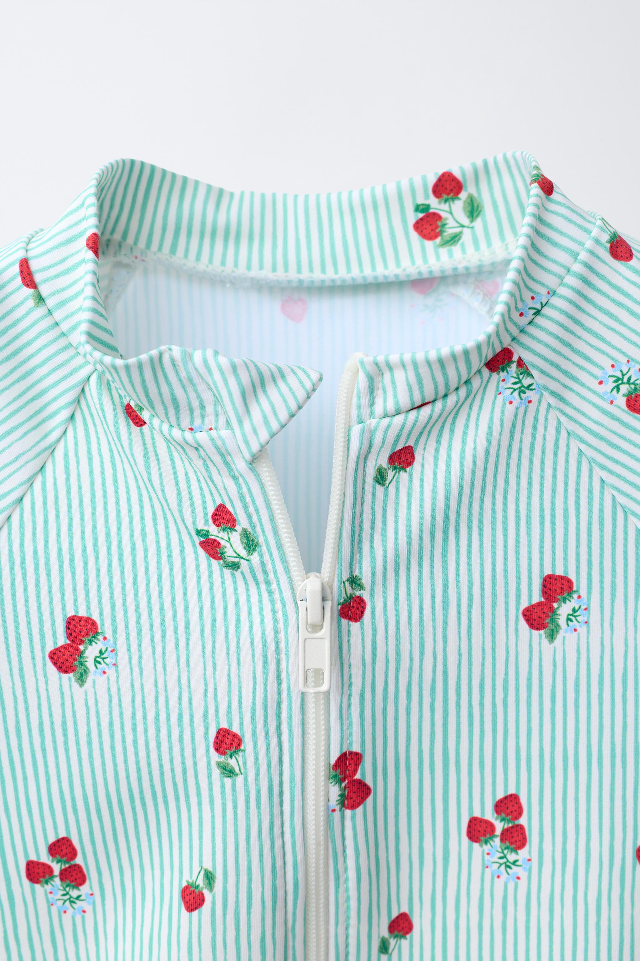 1-6 ANS/ MAILLOT DE BAIN FRAISES ET RAYURES