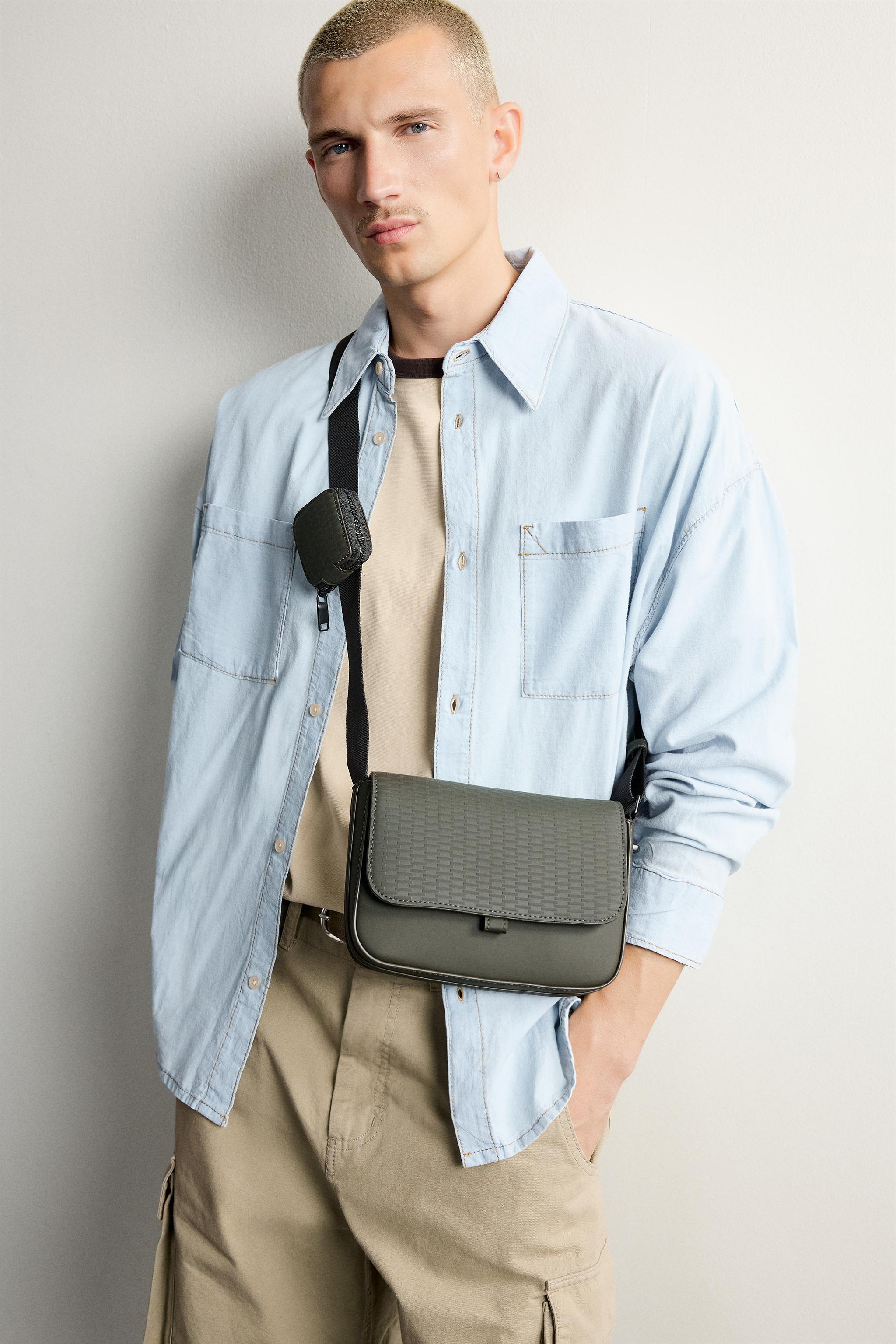 ラバー加工テクスチャー クロスボディバッグ - カーキ | ZARA Japan / 日本