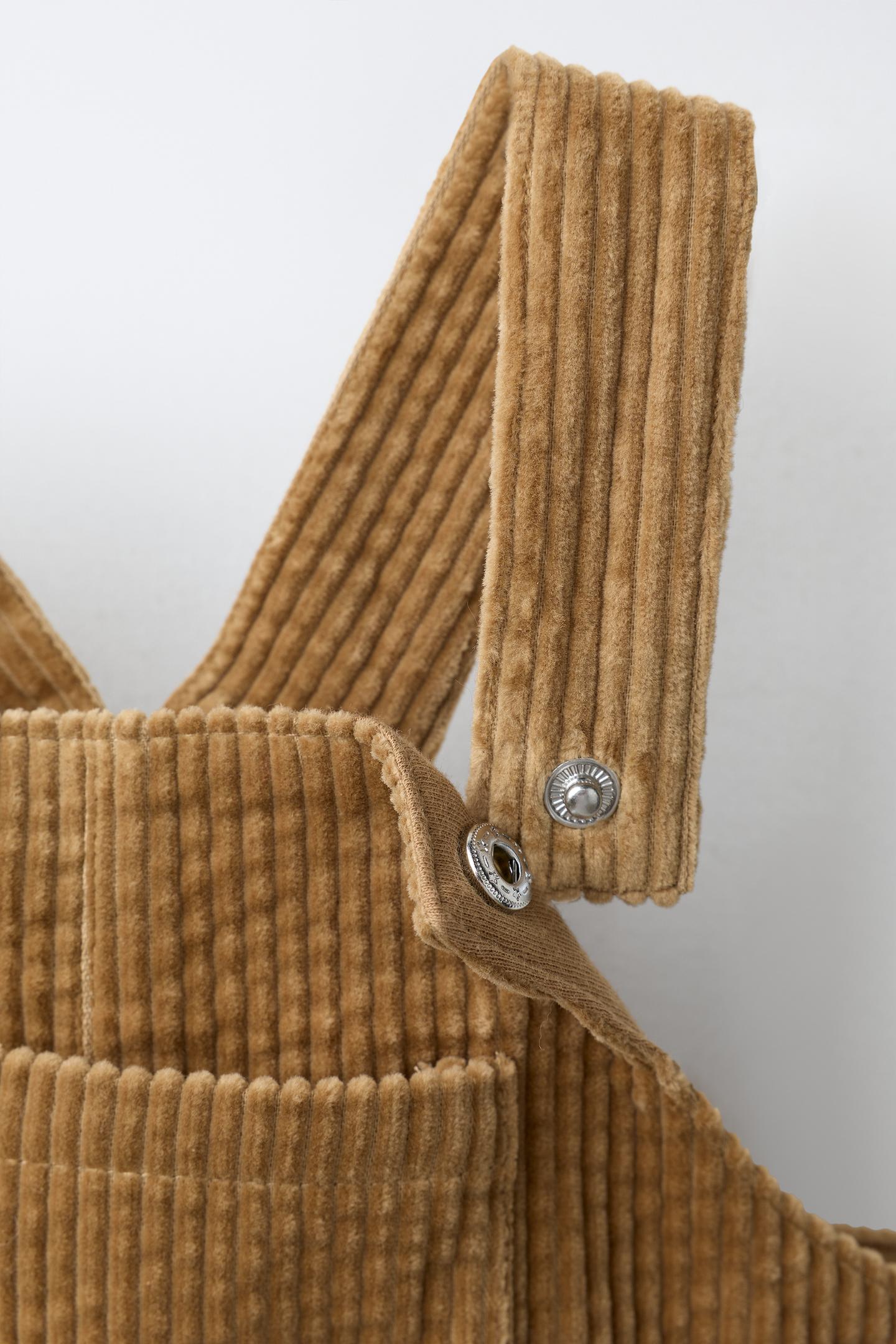 Детский комбинезон Zara Corduroy Pocket, цвет: Ocher — фото 3